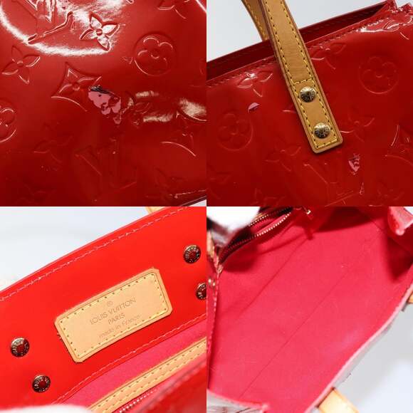 LOUIS VUITTON Monogram Vernis Reade PM Hand Bag Red Rouge M91088 - Picture 11 of 12